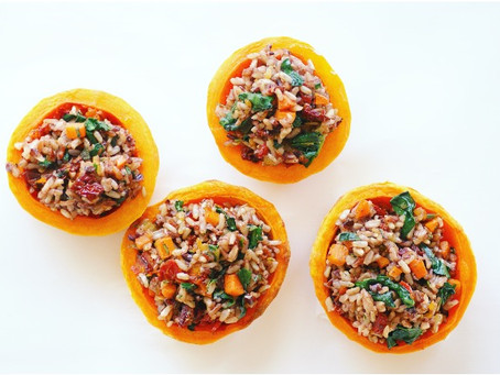 Wild Rice Stuffed Butternut Squash