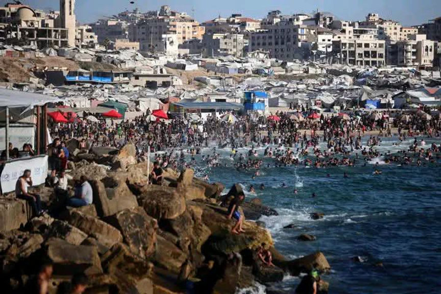 June 22 2026 Gaza City: Besieged by the occupation and devastated by the genocidal war, the sea has become a last refuge embracing small dreams burdened by pain.