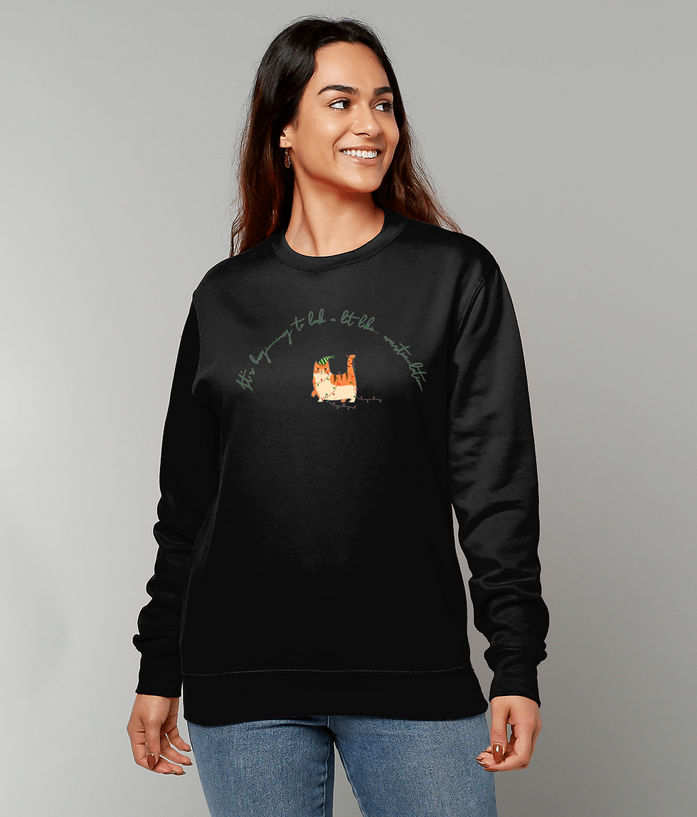 Thumbnail: Christmas Sweatshirt: Overstimulated Cat