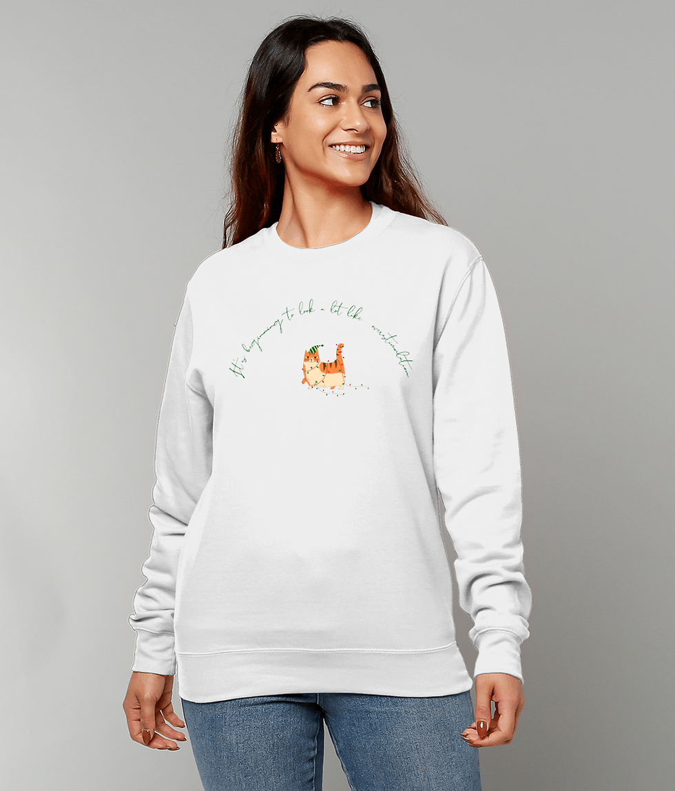 Thumbnail: Christmas Sweatshirt: Overstimulated Cat