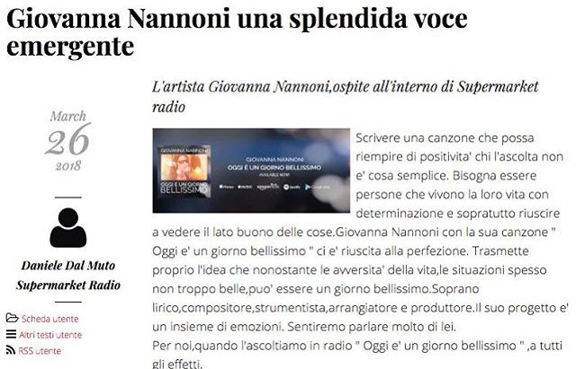 Giovanna Nannoni una splendida voce emergente