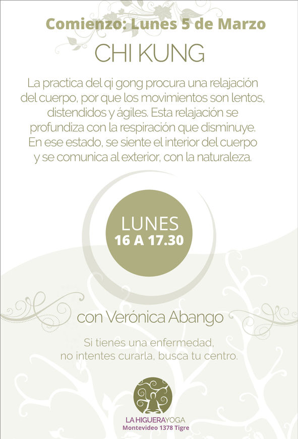 Clases de QI GONG Terapéutico 2018
