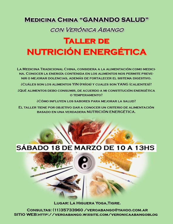 ¡TALLER DE NUTRICIÓN ENERGÉTICA! MARZO 2017