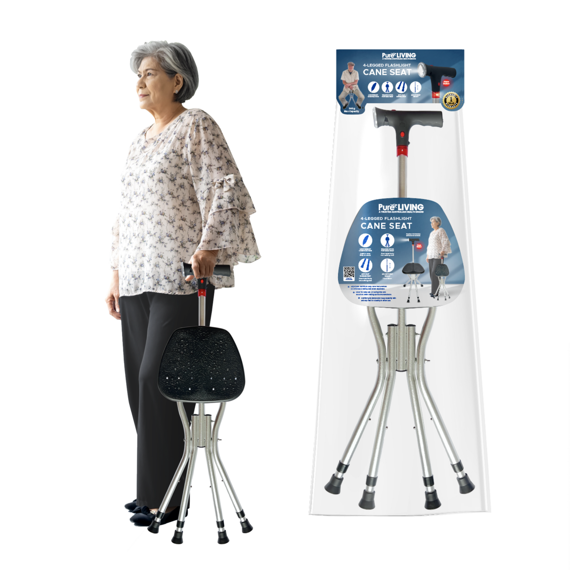 4-legged Flashlight Cane Seat