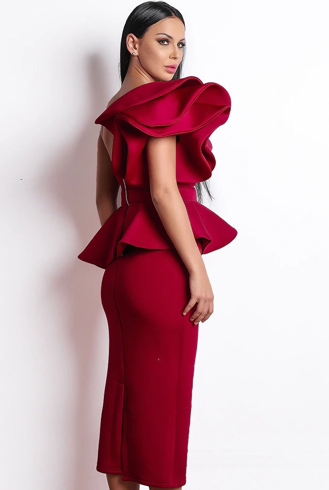 Thumbnail: Red Ankle Length Cocktail Dress