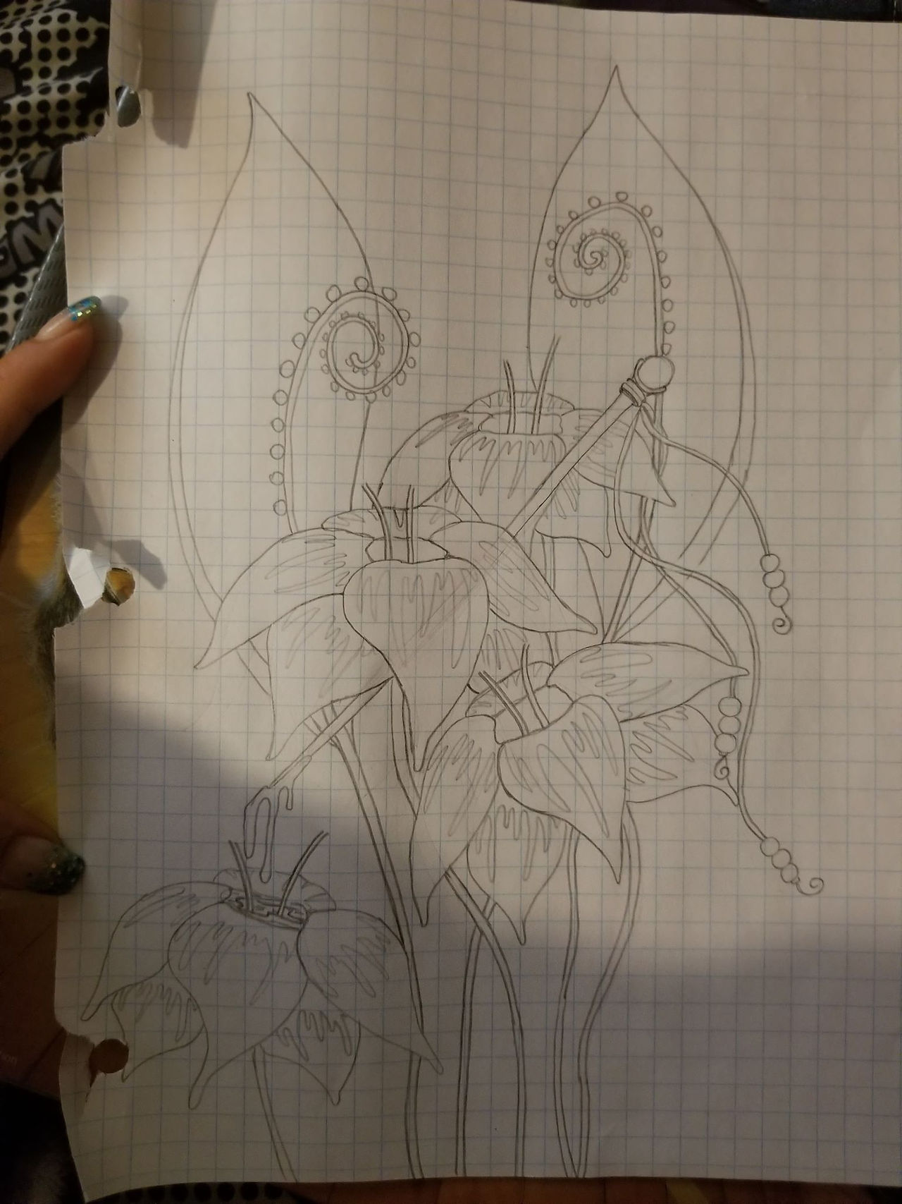 hand-drawn doodles...