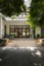 North Courtyard in summer with shade of neem & pilkhan trees