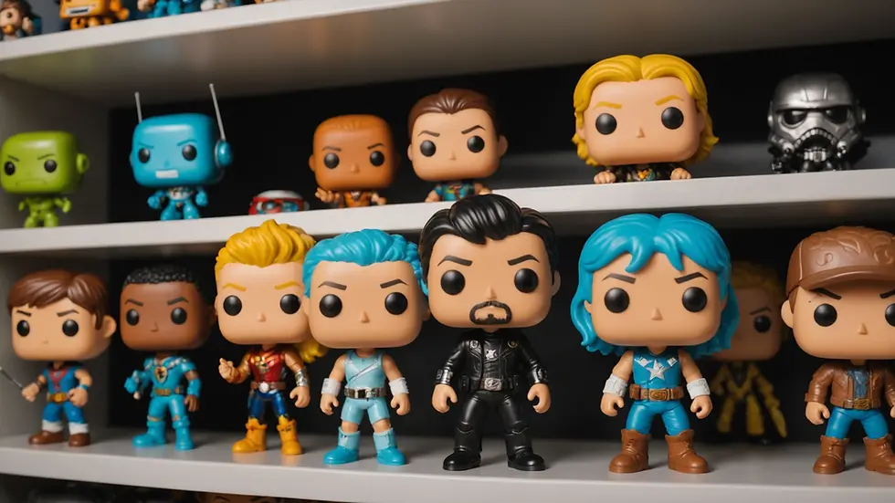 Funko Pop! collection on a shelf