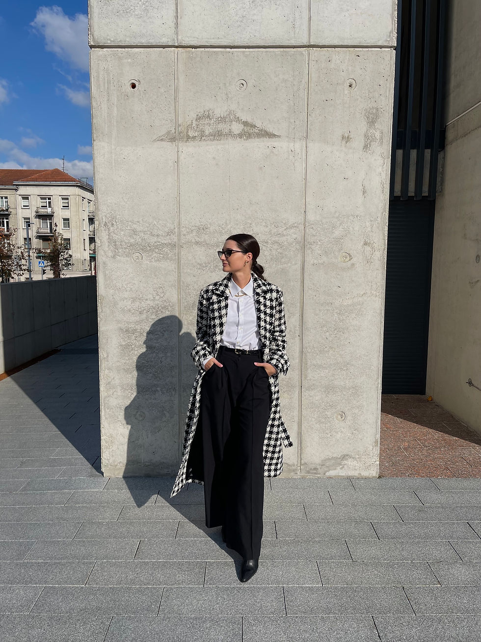 Miniatiūra: 'Houndstooth' paltas