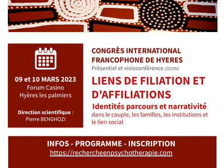 CONGRÈS INTERNATIONAL FRANCOPHONE DE HYÈRES (09 et 10 MARS 2023 Forum Casino)