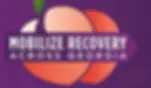 Mobilize Recovery across Georgia logo. An orange peach is featured behind the text reading "Mobilize Recovery" with a purple background