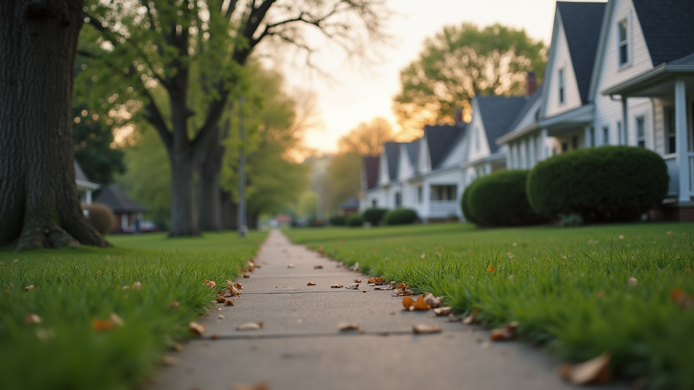 Close-up view of a residential area in Columbus, Ohio