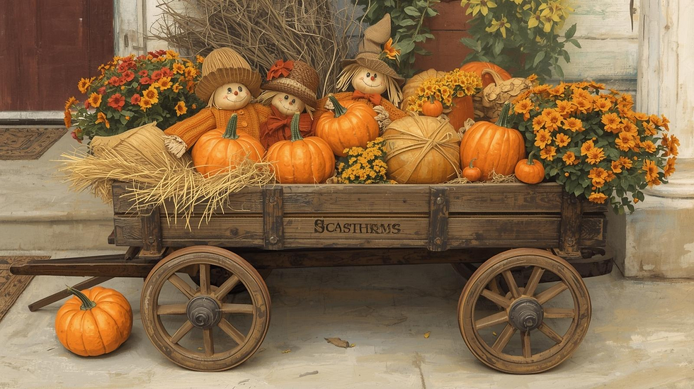 Fall in one rustic wagon