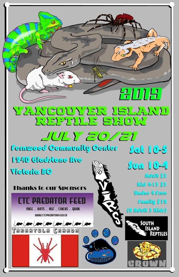 Come check us out at the Vancouver Island Reptile Show in Victoria!