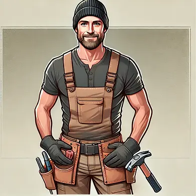 DALL·E 2025-01-14 18.19.19 - A cartoon-style realistic illustration of a 35-year-old roofe