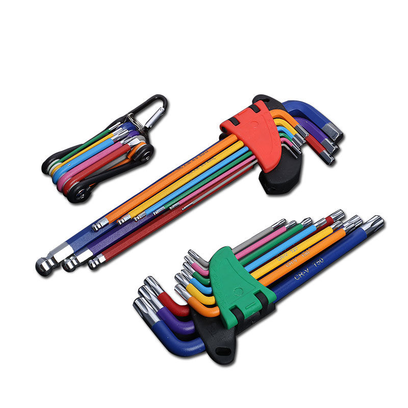 Miniatura: Several colored Allen wrench sets on white background PRO TOOL BOX.