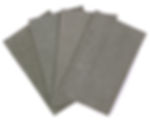 Five gray textured abrasive sheets