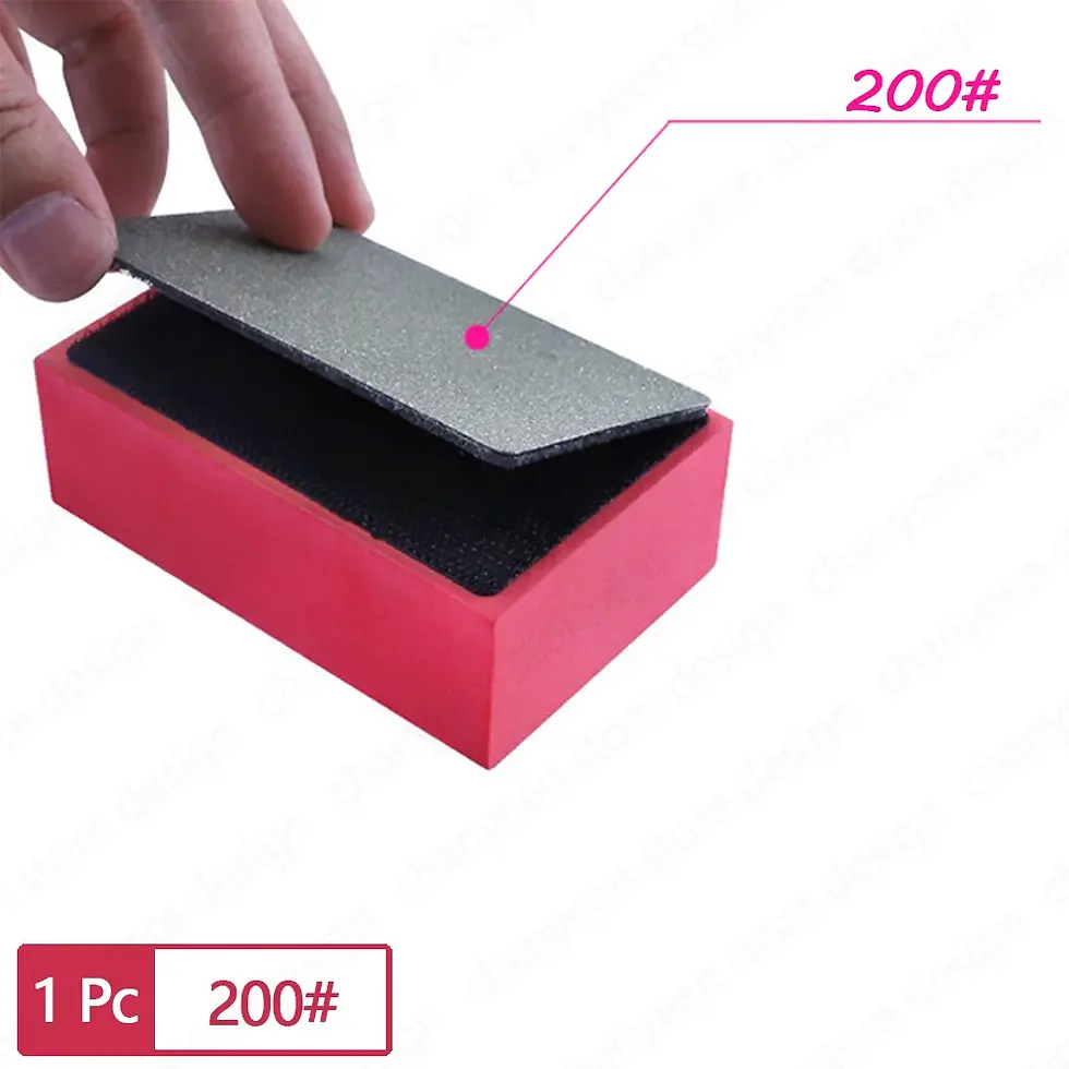 थंबनेल: Red polishing block with gray pad, 200# grit