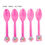 Thumbnail: Five pink plastic spoons Knife 10PCS 16.1*3CM on white surface NanaPouchKids