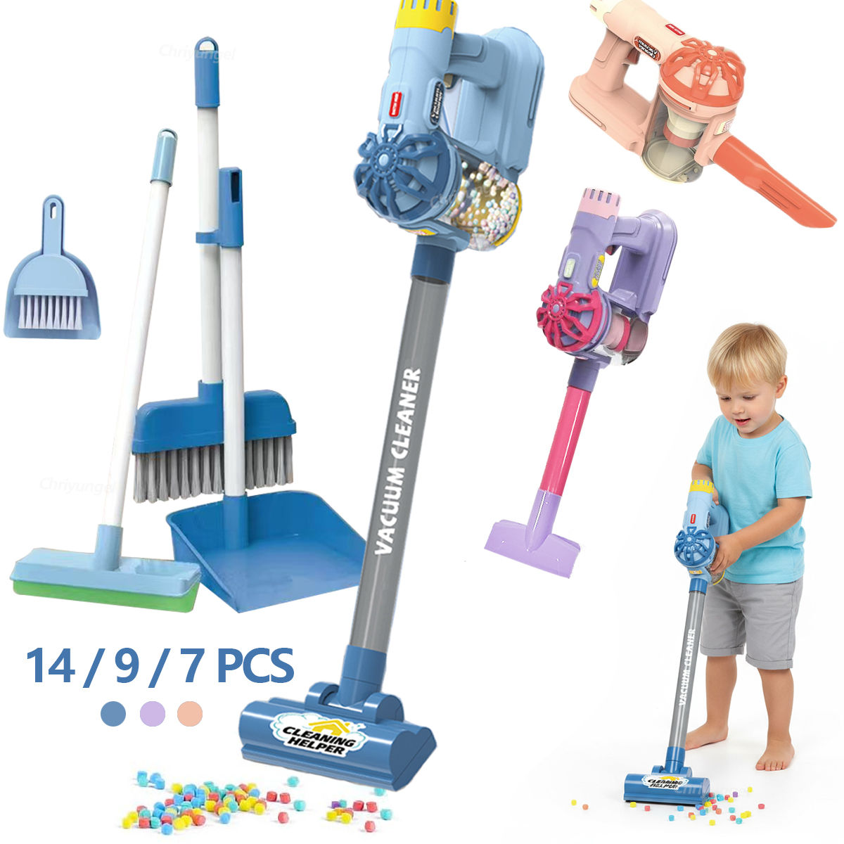 Kids Vacuum Cleaner Toy Realistic Pretend Play Cleaning Toys Educational Houseke