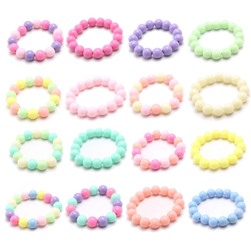 Pastel bracelets, 10Pcs for Kids, colorful beaded