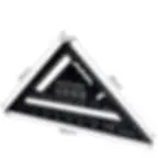 Miniatura: Three colored rulers of varying sizes, including a 7-inch triangle ruler for precise measurements.

