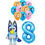 Thumbnail: Bluey balloons and number eight balloons; party decorations for celebrations