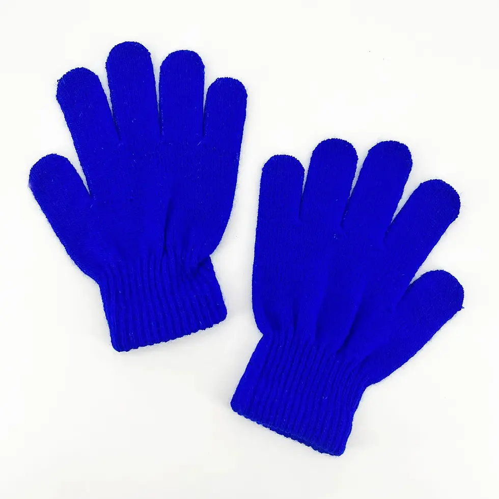 Thumbnail: Pair of bright blue knitted gloves