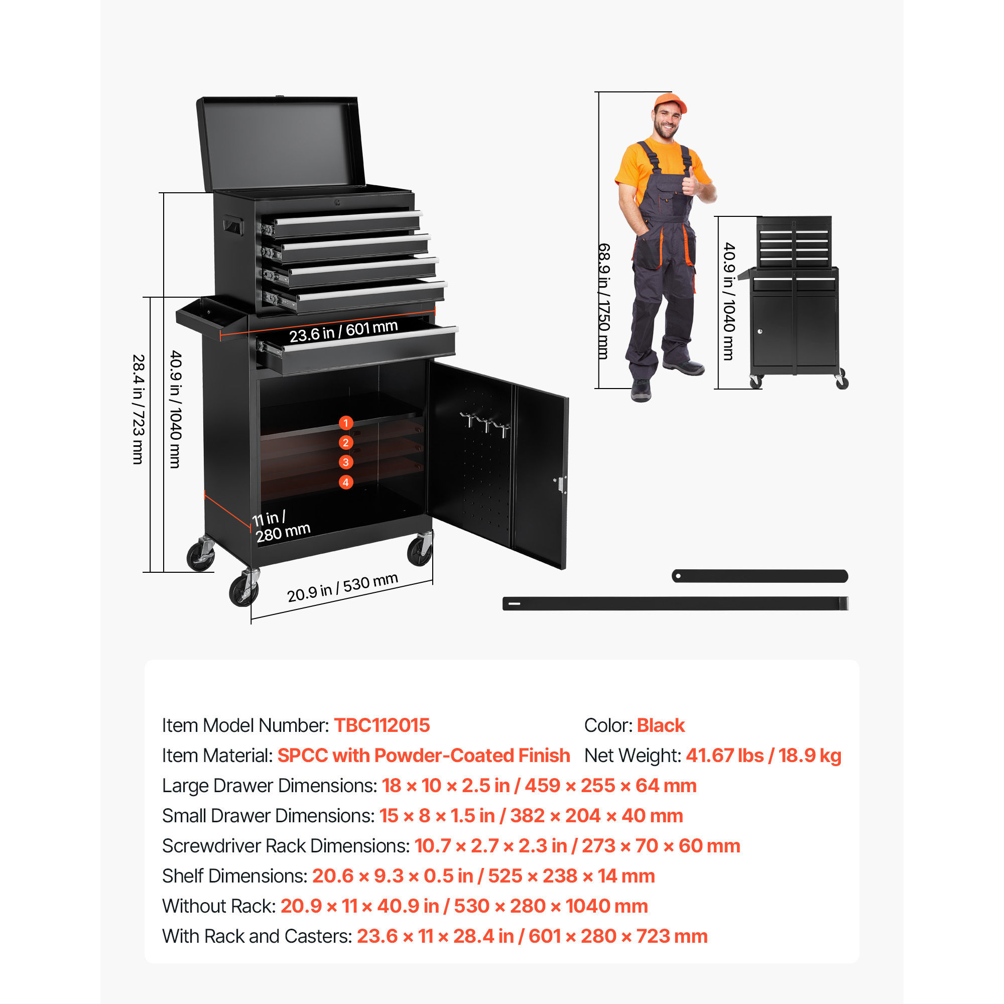 metal tool box 5 drawer