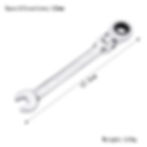 Thumbnail: A set of five ratchet wrenches arranged on a white surface, showcasing various sizes and shapes of hand tools.