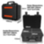 Miniaturbild: Black plastic tool case with dimensions shown