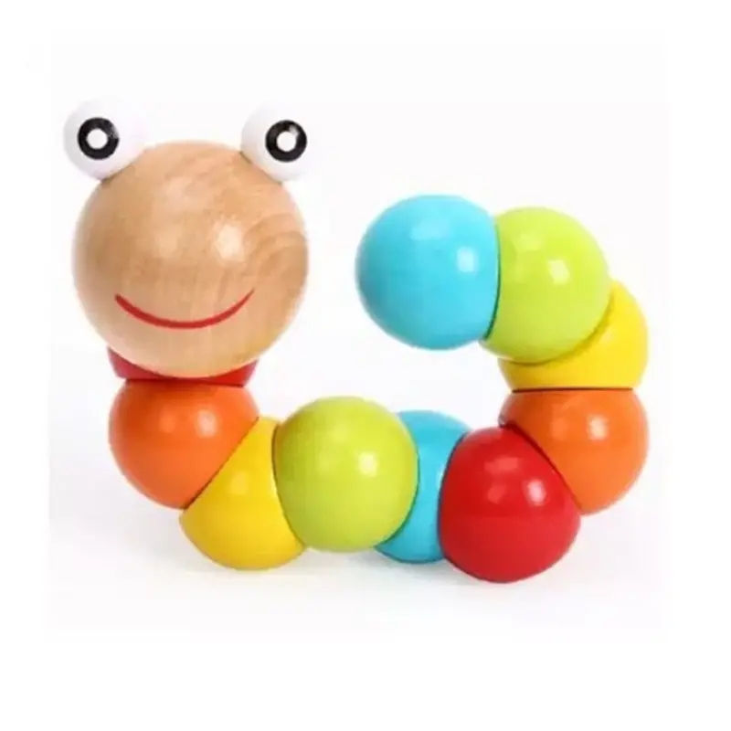 Wooden Toys Baby's Adorable Hungry Caterpillar Puppet Toy with Bright Color