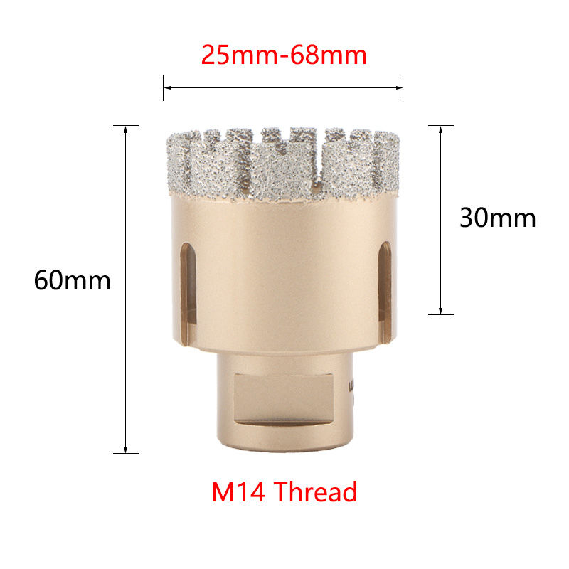 Küçük resim: Gold CNC bit, 25mm-68mm, 30mm, 60mm, M14 thread