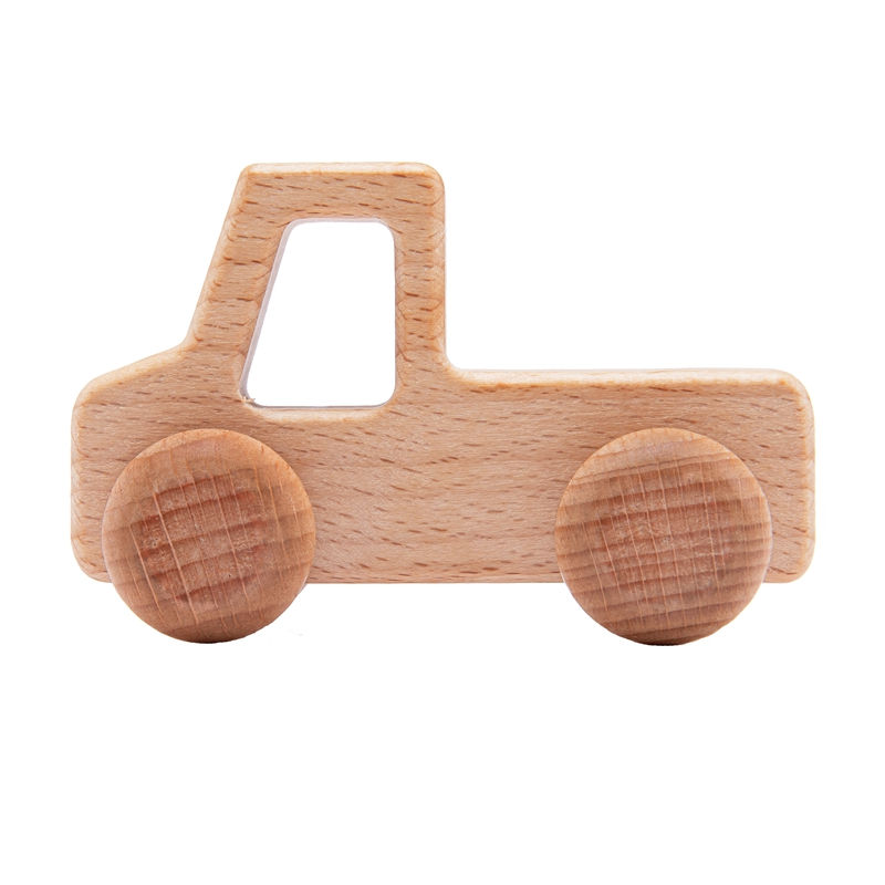 Thumbnail: Wooden toy truck, light brown color, 4-in-1 Wooden Toys 3D Wood Puzzle Cartoon Animals Cognitive Jigsaw Puzzle Early