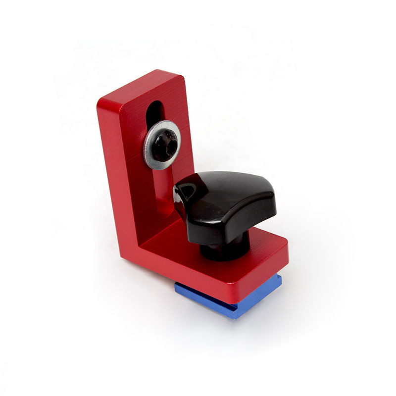 Thumbnail: Red metal work tool with black knob and blue base, PRO TOOL BOX