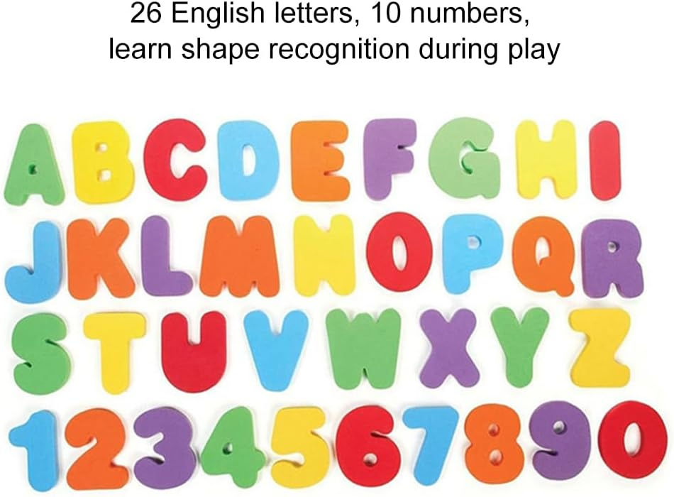 36pcs Baby Bath Toys Removable Foam Letters Numbers Shower Toys Toddler