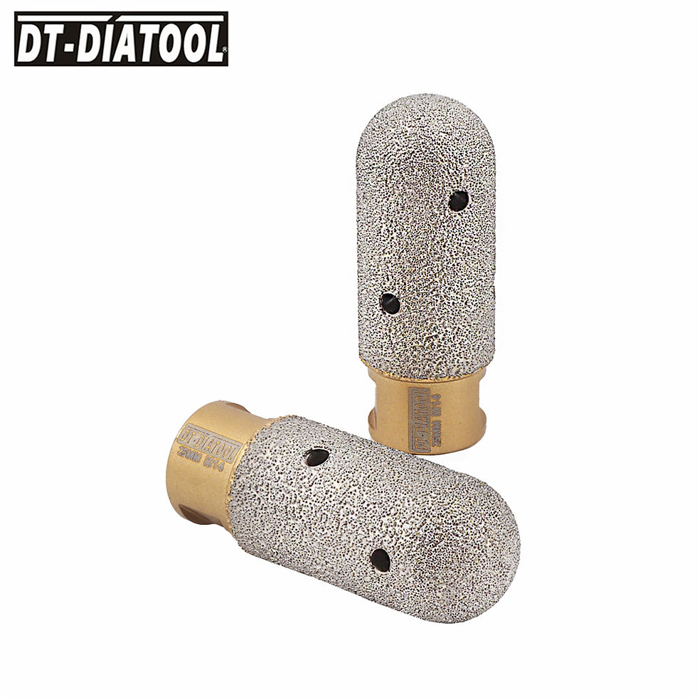 Miniaturbild: Diamond carbide drill bits for tile milling and grinding, labeled as dti dt-d2, showcasing their sharp cutting edges.