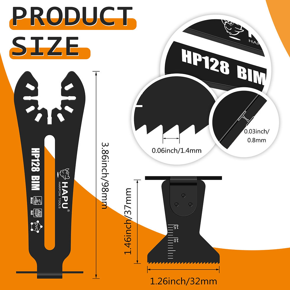 Miniaturbild: Starlock multi-tool blade HP128 BIM with dimensions