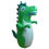 Thumbnail: A green inflatable dinosaur toy standing on a white surface background.