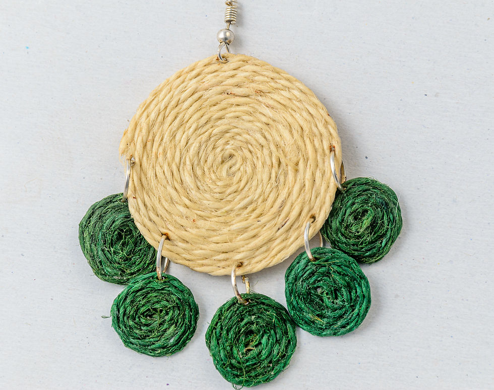 Thumbnail: Natural Jute Earrings | 1 Pair | 6.5X6 cms