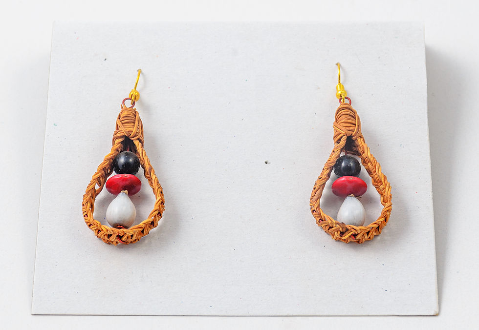 Thumbnail: Natural Seed Earrings | Small | Bulb | 4x2 cms | 1 PAIR