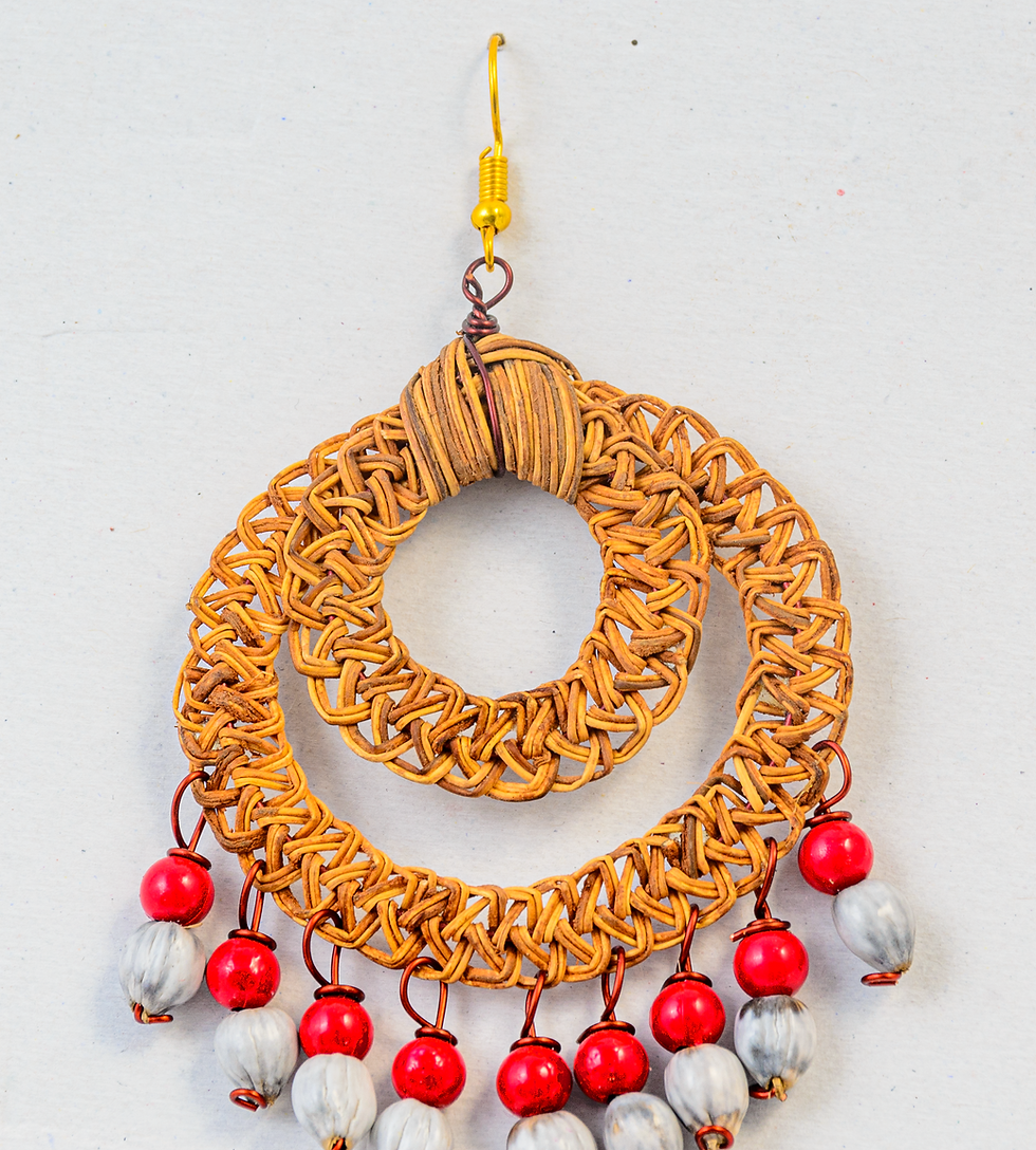 Thumbnail: Natural Seed Earrings | Talshira | Large | 1 Pair | 10X5 cms