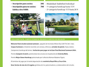 Horario Salidas Mediterraneo Golf Circuito Nacional Summum 15 de agosto 2026