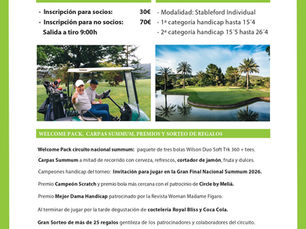 Horario Salidas Mediterraneo Golf Circuito Nacional Summum 15 de agosto 2026