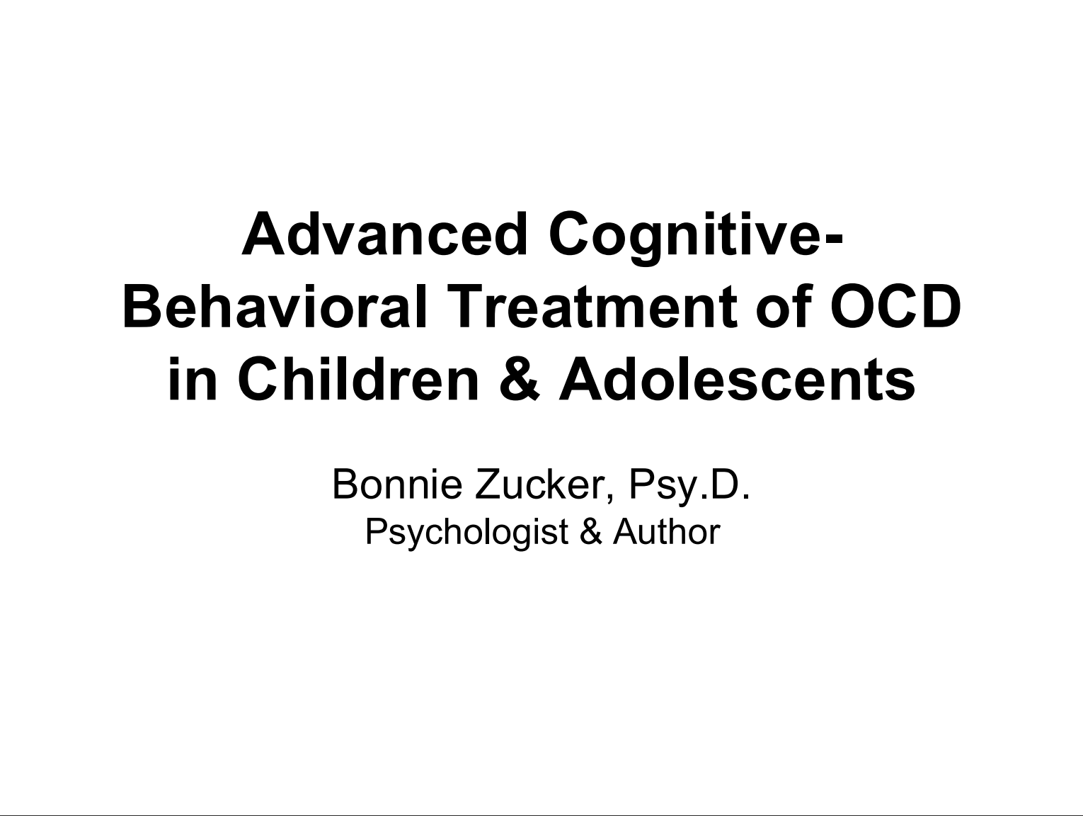 Advanced Cognitive-Behavioral Treatment of Obsessive-Compulsive Disorder