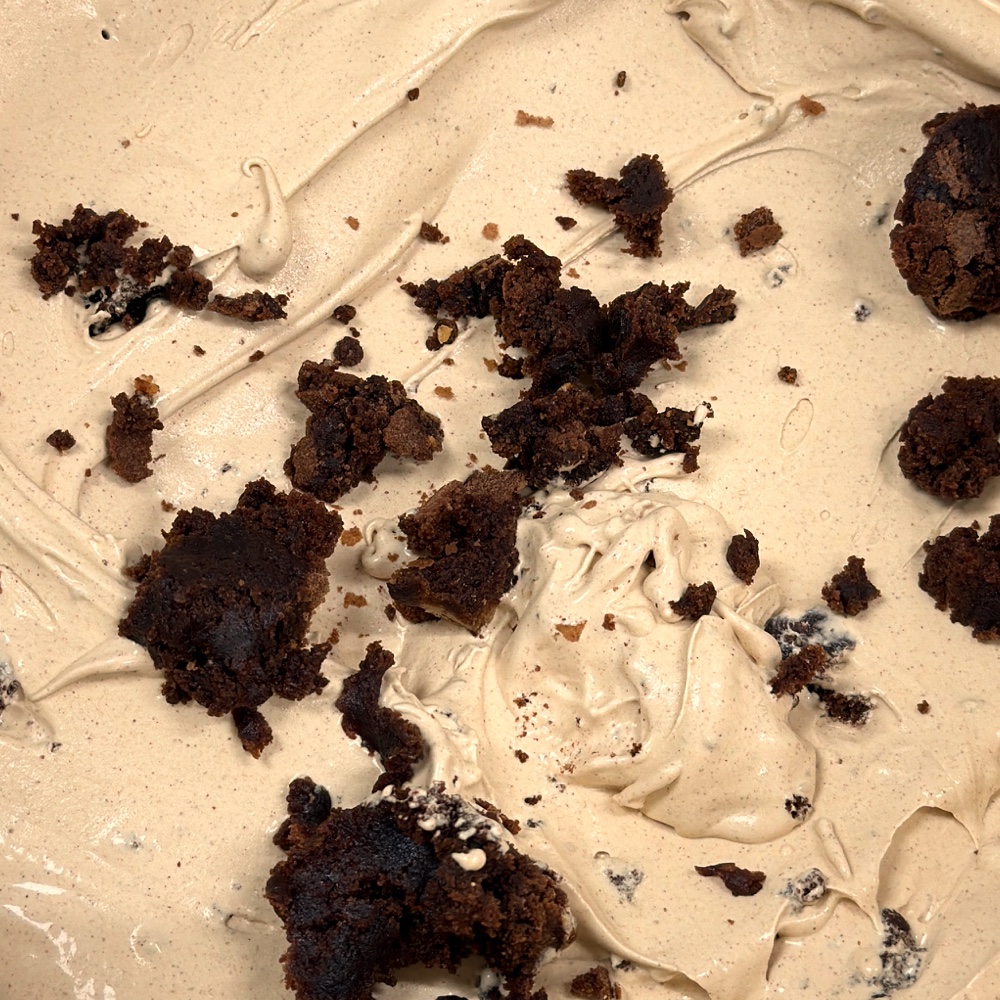 Scoop of Maple Molasses Brownie ice cream from Scoops on Tap