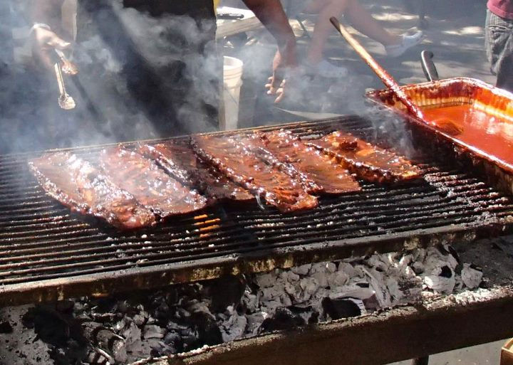Ribs on the grill.