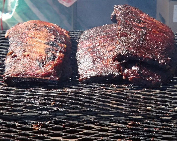 Ribs on the grill.
