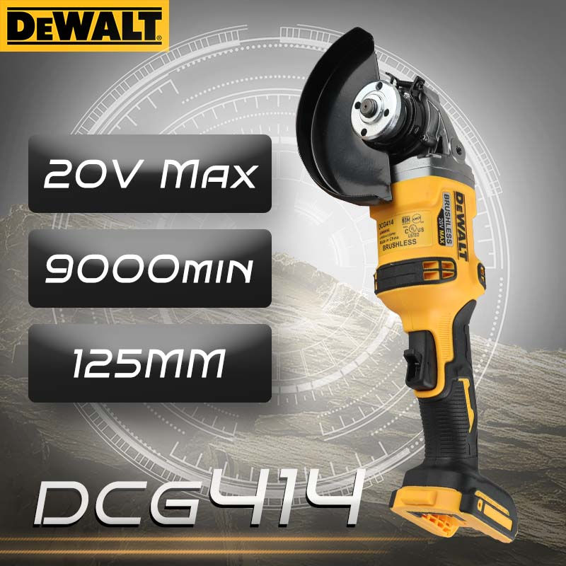 Thumbnail: Dewalt DCG414 18V Max XR Brushless Angle Grinder - 125mm, 8800 RPM Charger and B