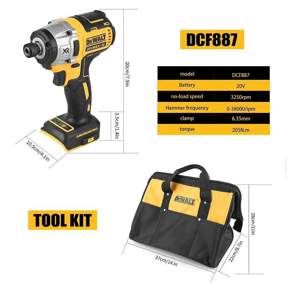 Thumbnail: DeWalt DCF887 Brushless Impact Drill/Screwdriver 20V Battery 